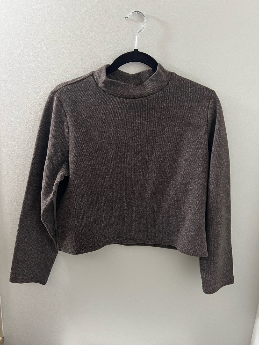 Old Navy Cropped Mock Neck Sweatshirt - Brown